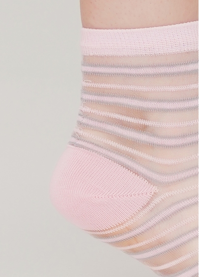 Шкарпетки прозорі в смужку WS2 CRISTAL 059 pearl (рожевий)