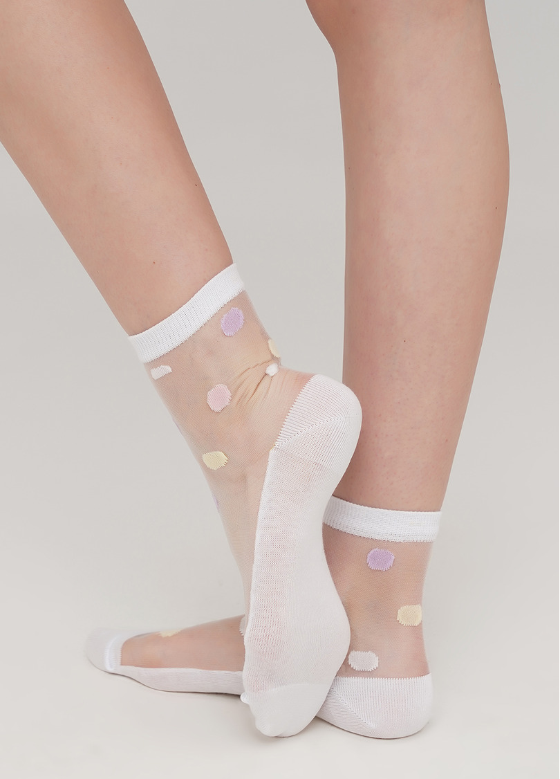 Жіночі прозорі носки в горох WS2 CRISTAL 064