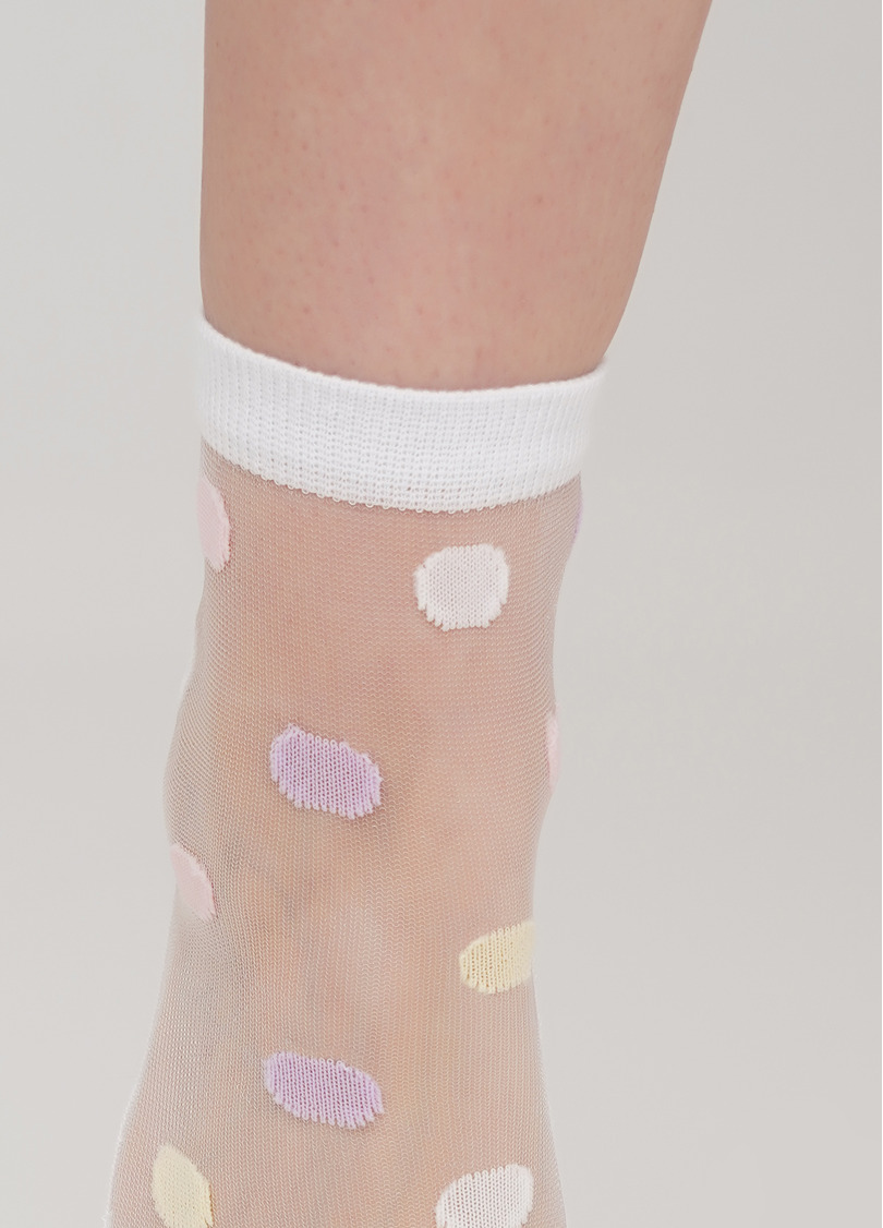 Жіночі прозорі носки в горох WS2 CRISTAL 064