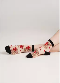 Прозорі шкарпетки з ведмедиками WS2 CRISTAL 072 nero (чорний)