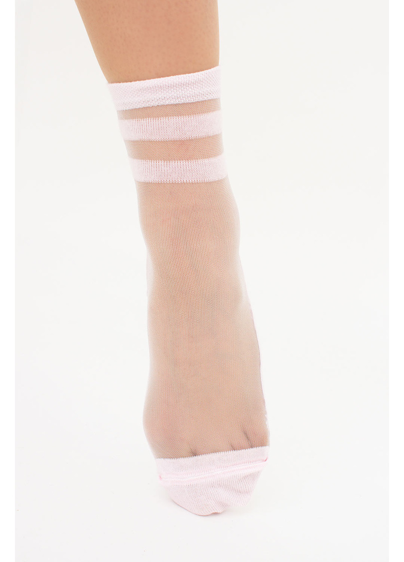 Прозорі шкарпетки зі смужками WS2 CRISTAL 073 blushing bride (рожевий)