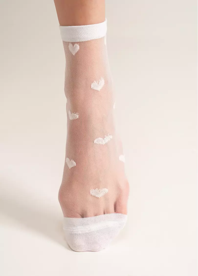 Прозрачные носки в сердечках WS2 CRISTAL 074 white (белый)