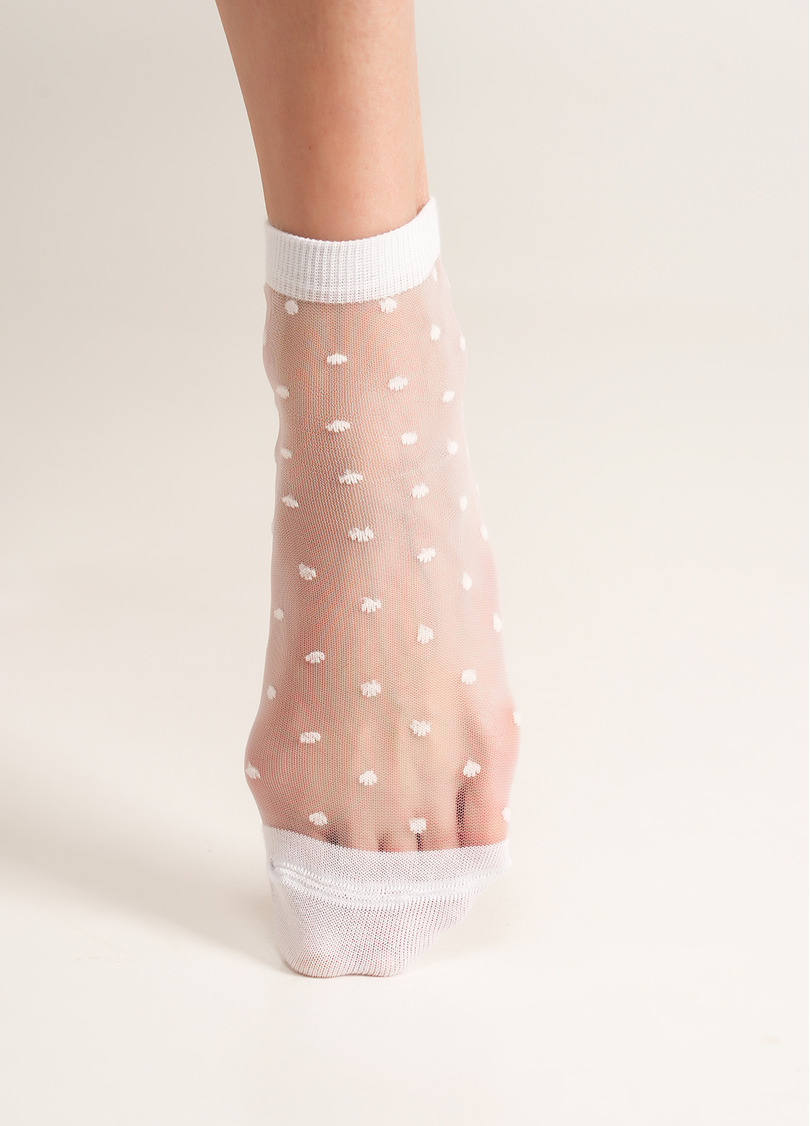 Прозорі шкарпетки в горошок WS2 CRISTAL 077 bianco (білий)