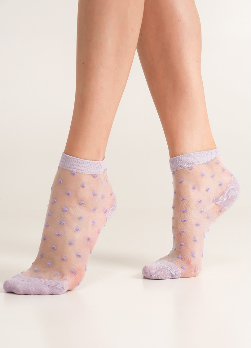 Прозорі шкарпетки в горошок WS2 CRISTAL 077 lilac (фіолетовий)