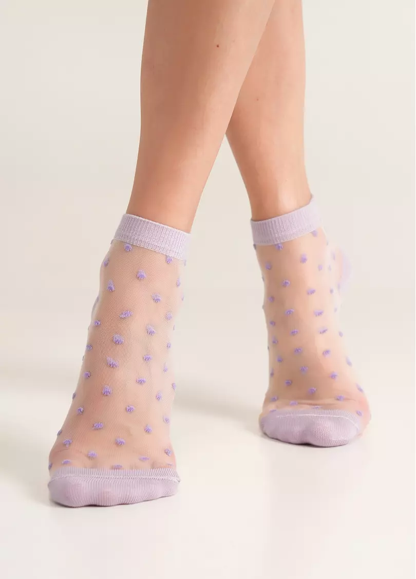 Прозрачные носки в горошек WS2 CRISTAL 077 lilac (фиолетовый)