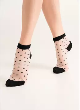 Прозрачные носки в горошек WS2 CRISTAL 077 nero (черный)