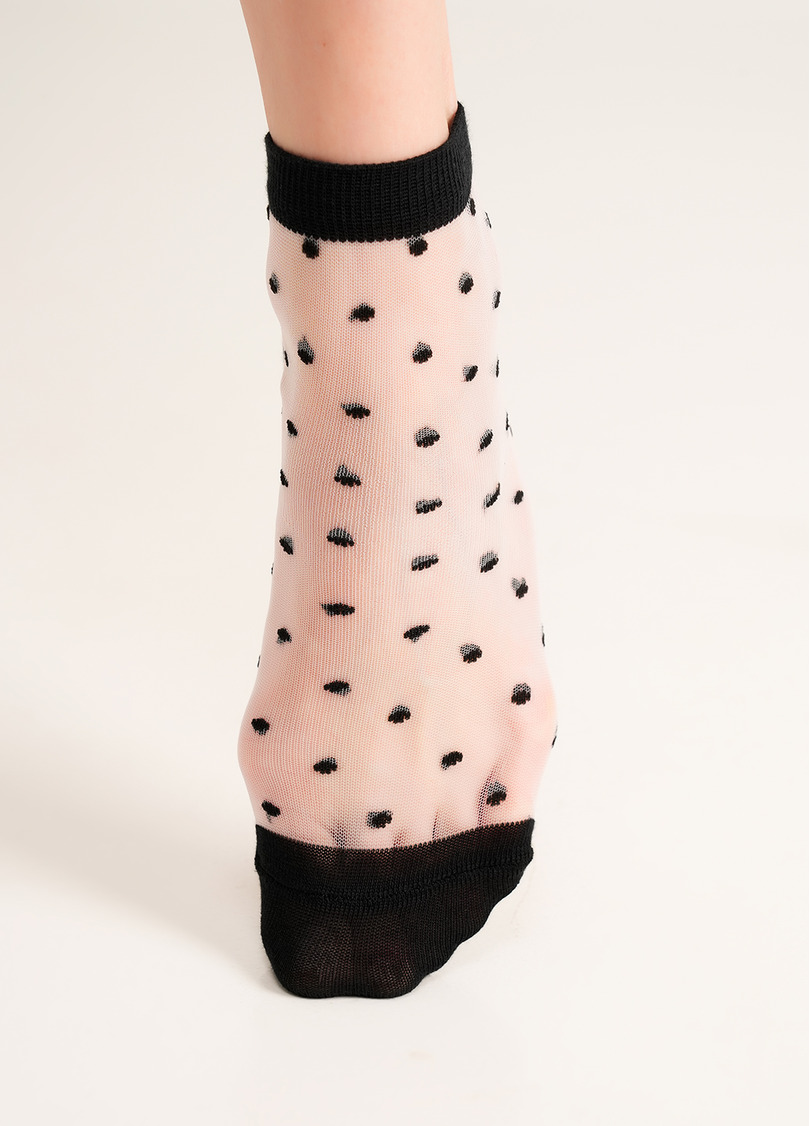 Прозрачные носки в горошек WS2 CRISTAL 077 nero (черный)