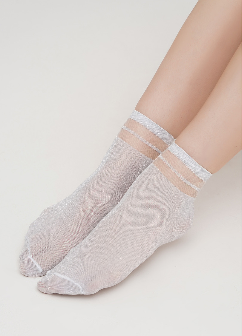 Женские носки с люрексом WS2 CRISTAL LUREX PA 001 (белый)