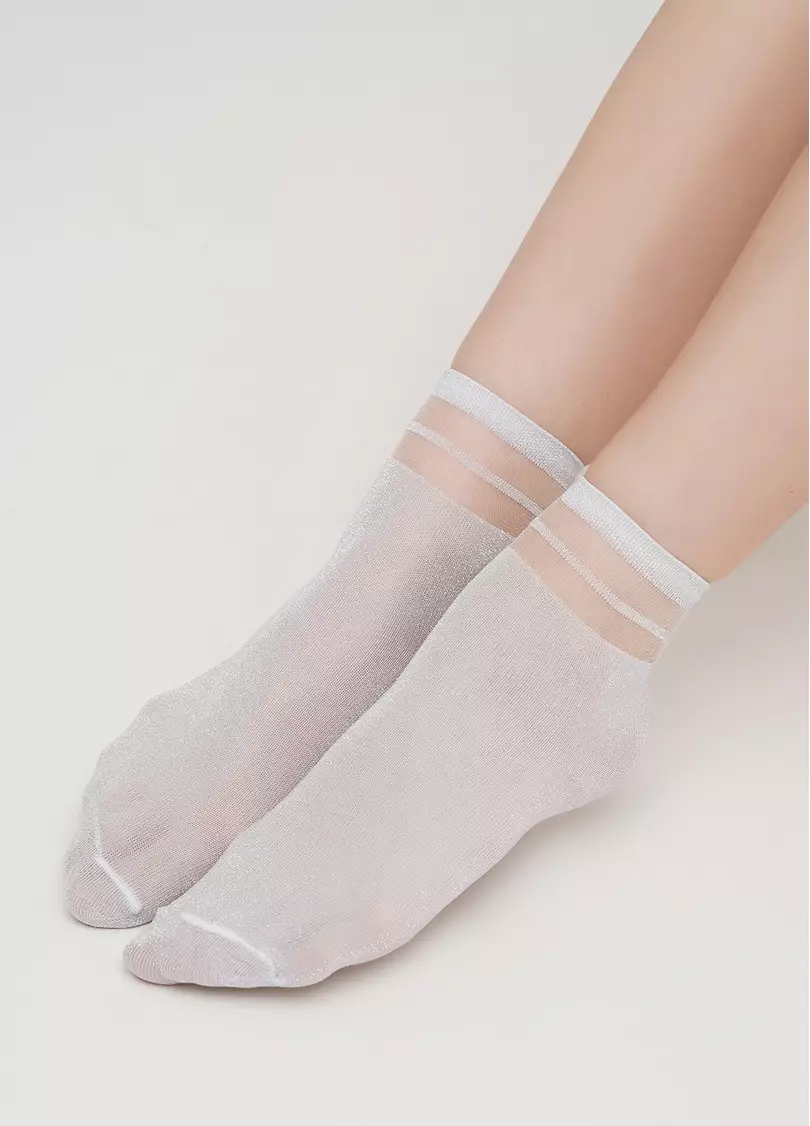 Женские носки с люрексом WS2 CRISTAL LUREX PA 001 (белый)