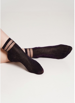 Жіночі шкарпетки з люрексом WS2 CRISTAL LUREX PA 001 black/pink (чорний/рожевий)