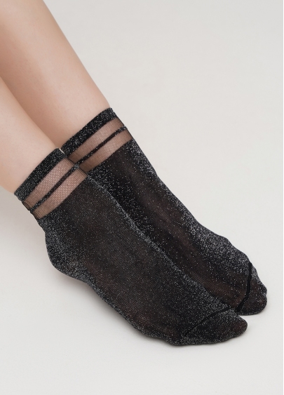 Жіночі шкарпетки з люрексом WS2 CRISTAL LUREX PA 001 (чорний)