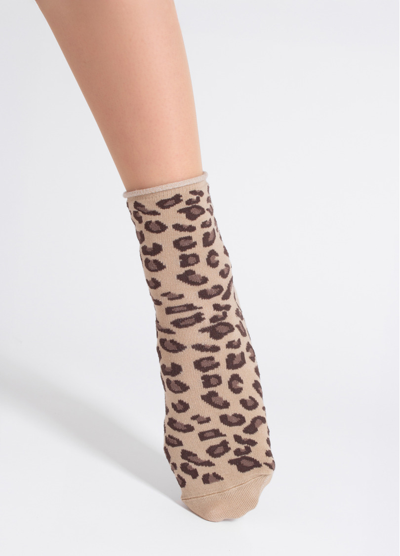 Носки с леопардовым принтом WS2 FASHION 2503 piel (бежевый)