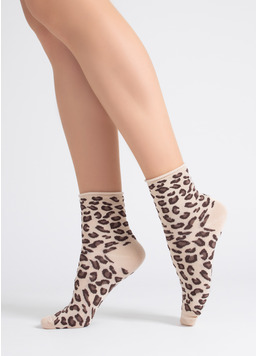 Носки с леопардовым принтом WS2 FASHION 2503 sand (бежевый) Носки с леопардовым принтом WS2 FASHION 2503 sand (бежевый)