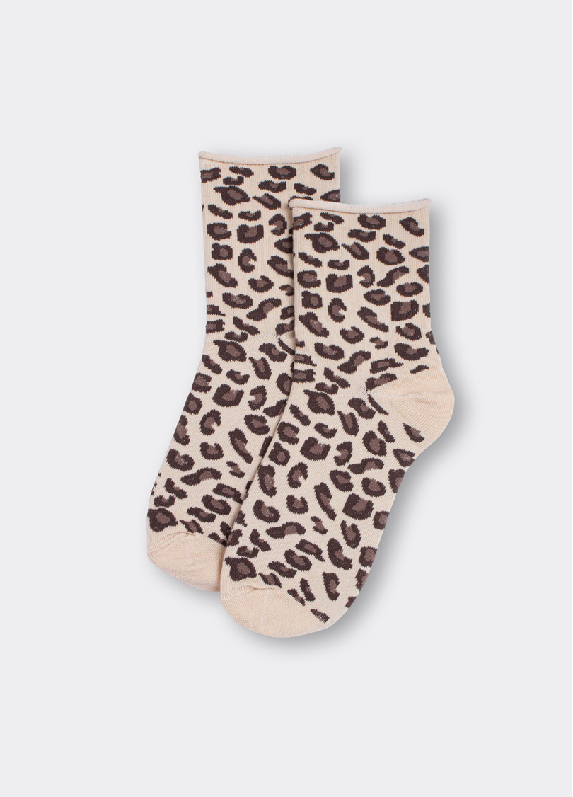 Носки с леопардовым принтом WS2 FASHION 2503 sand (бежевый)