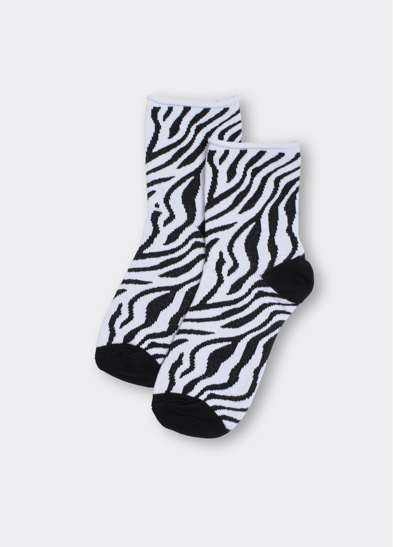 Носки с принтом зебра WS2 FASHION 2504 black/white (черный/белый)