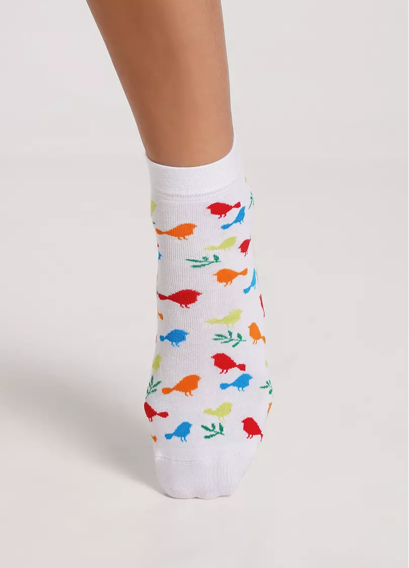 Шкарпетки з різнокольоровим пташками 2 пари WS2 FASHION SET 2406 (пак х2) pastel turquoise (зелений)