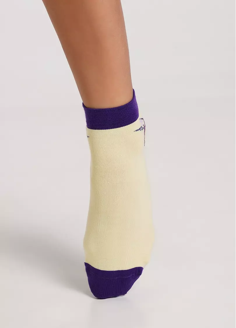 Носки с птицей и перьями комплпект 2 пары WS2 FASHION SET 2407 (пак х2) light yellow (желтый)