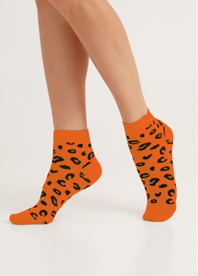 Носки хлопковые с леопардовым принтом WS2 SAFARI 002 orange (оранжевый)