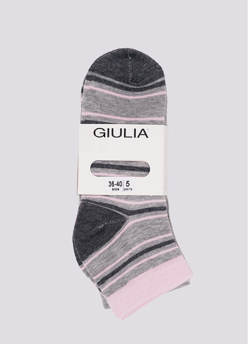 Шкарпетки зі смугами та в горох набір з 5 пар WS2 SET 6 pearl/light grey melange/dark grey melange (рожевий/сірий)
