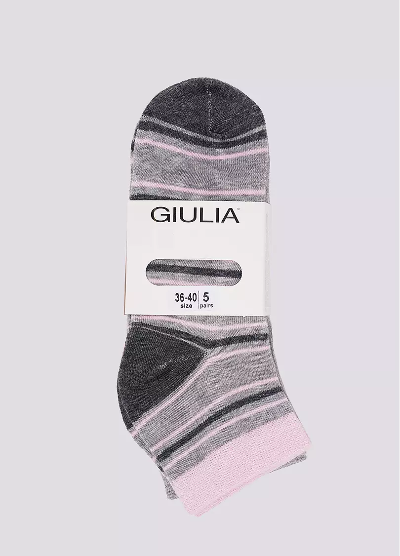 Носки с полосами и в горох набор из 5 пар WS2 SET 6 pearl/light grey melange/dark grey melange (розовый/серый)
