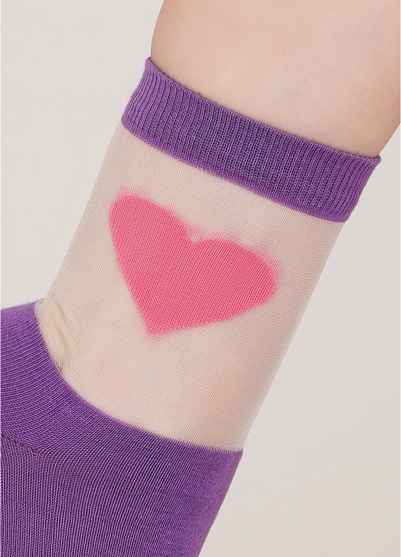 Жіночі бавовняні шкарпетки зі вставками з мононитки  WS2C/Mn-013 lavander (фіолетовий)