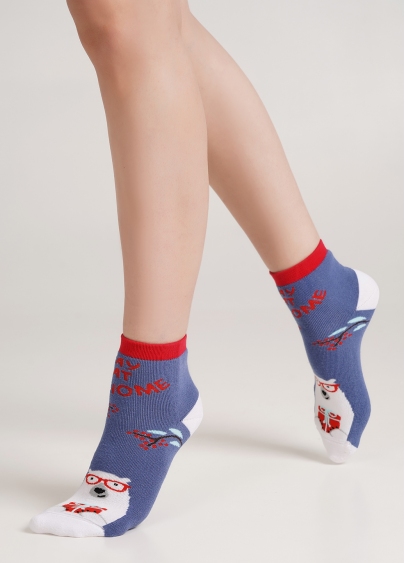 Махрові шкарпетки з малюнком WS2C/Te-001 moonlight blue (синій)