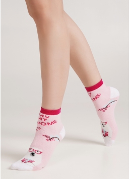 Махрові шкарпетки з малюнком WS2C/Te-001 pearl (рожевий)