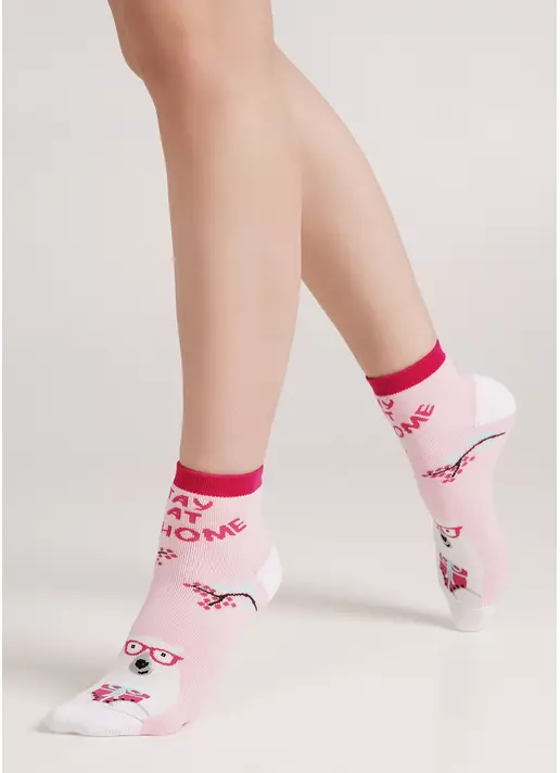 Махровые носки с рисунком WS2C/Te-001 pearl (розовый)