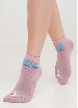 Махрові шкарпетки з кроликами WS2C/Te-002 zephyr (рожевий)