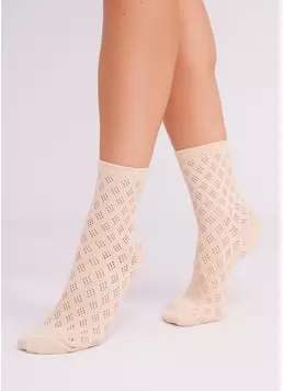 Высокие носки ажурные WS3 AIR 001 (V1) beige (бежевый) Высокие носки ажурные WS3 AIR 001 (V1) beige (бежевый)