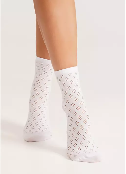 Високі шкарпетки ажурні WS3 AIR 001 (V1) bianco (білий)