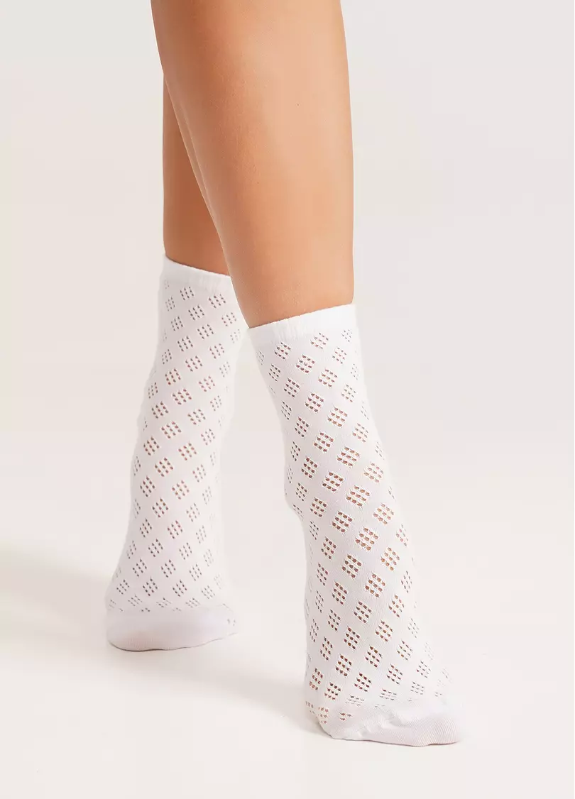 Високі шкарпетки ажурні WS3 AIR 001 (V1) bianco (білий)