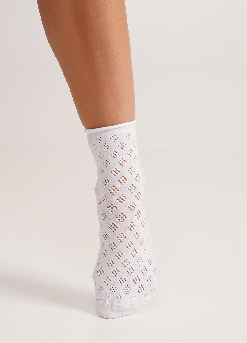 Високі шкарпетки ажурні без гумки WS3 AIR 001 (V2) bianco (білий)