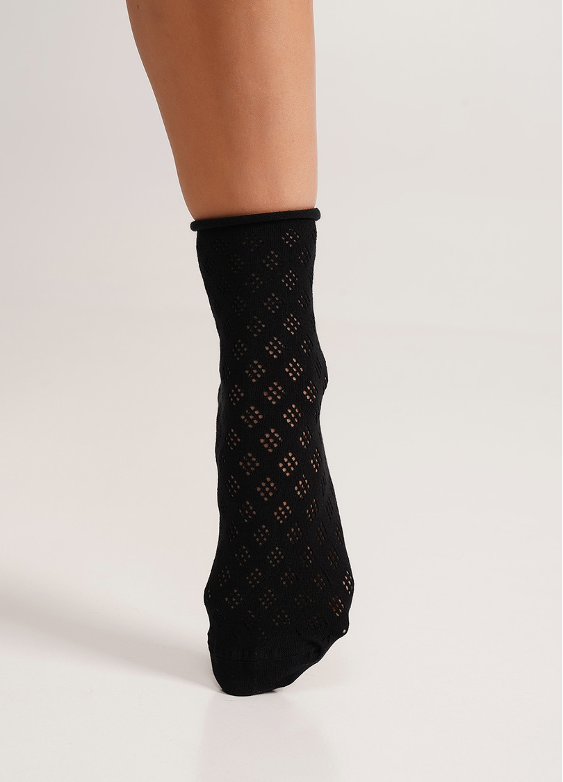 Високі шкарпетки ажурні без гумки WS3 AIR 001 (V2) nero (чорний)