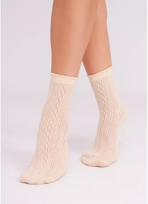 Носки высокие ажурные WS3 AIR 002 beige (бежевый)