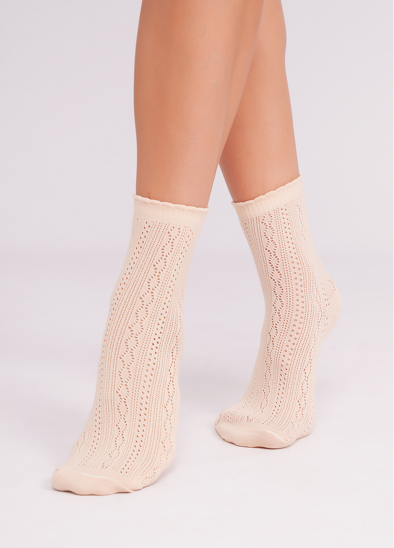Шкарпетки високі ажурні WS3 AIR 002 beige (бежевий)