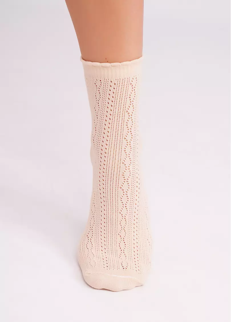 Носки высокие ажурные WS3 AIR 002 beige (бежевый)