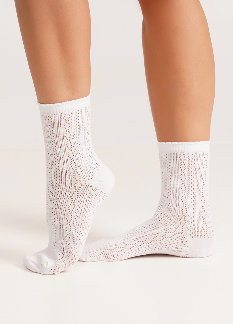 Шкарпетки високі ажурні WS3 AIR 002 bianco (білий)