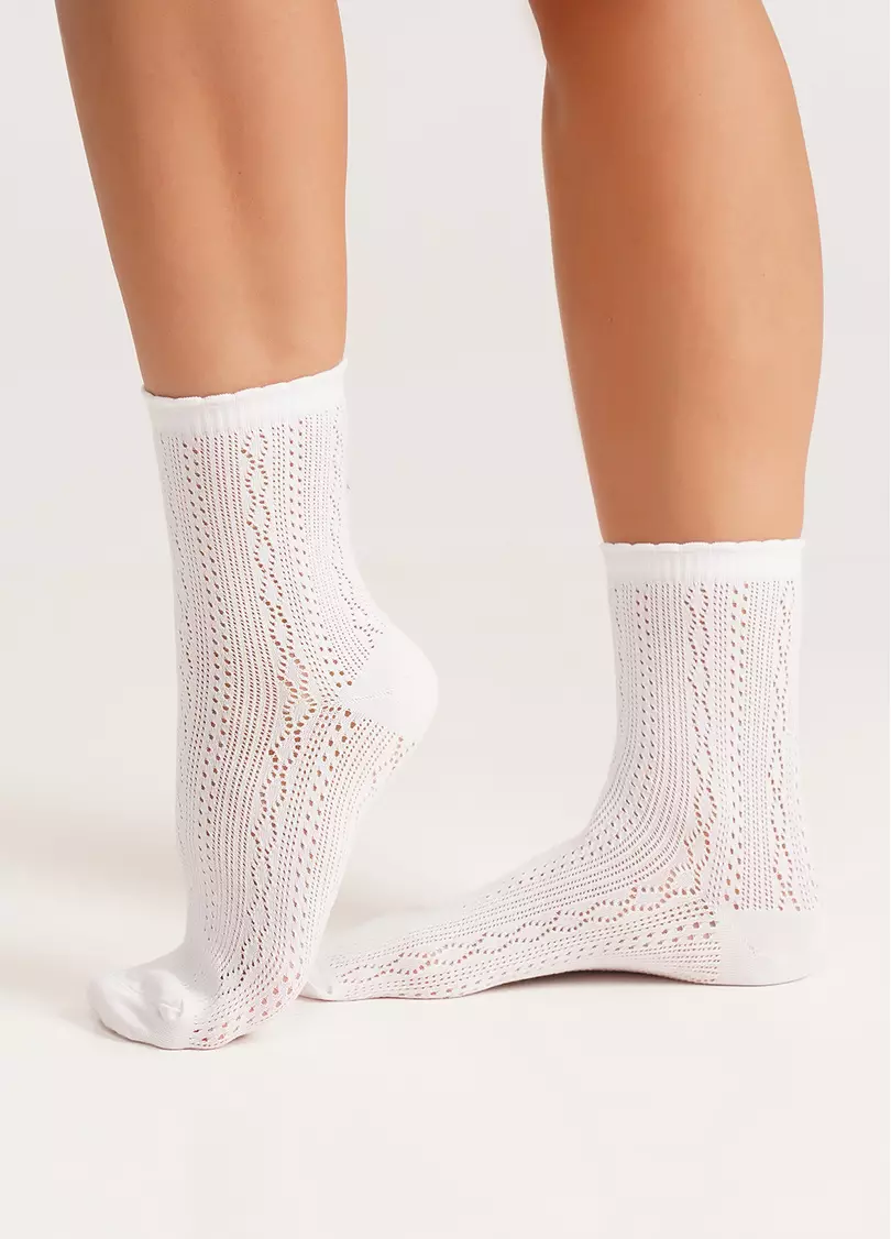 Носки высокие ажурные WS3 AIR 002 bianco (белый)