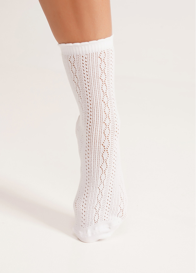 Шкарпетки високі ажурні WS3 AIR 002 bianco (білий)