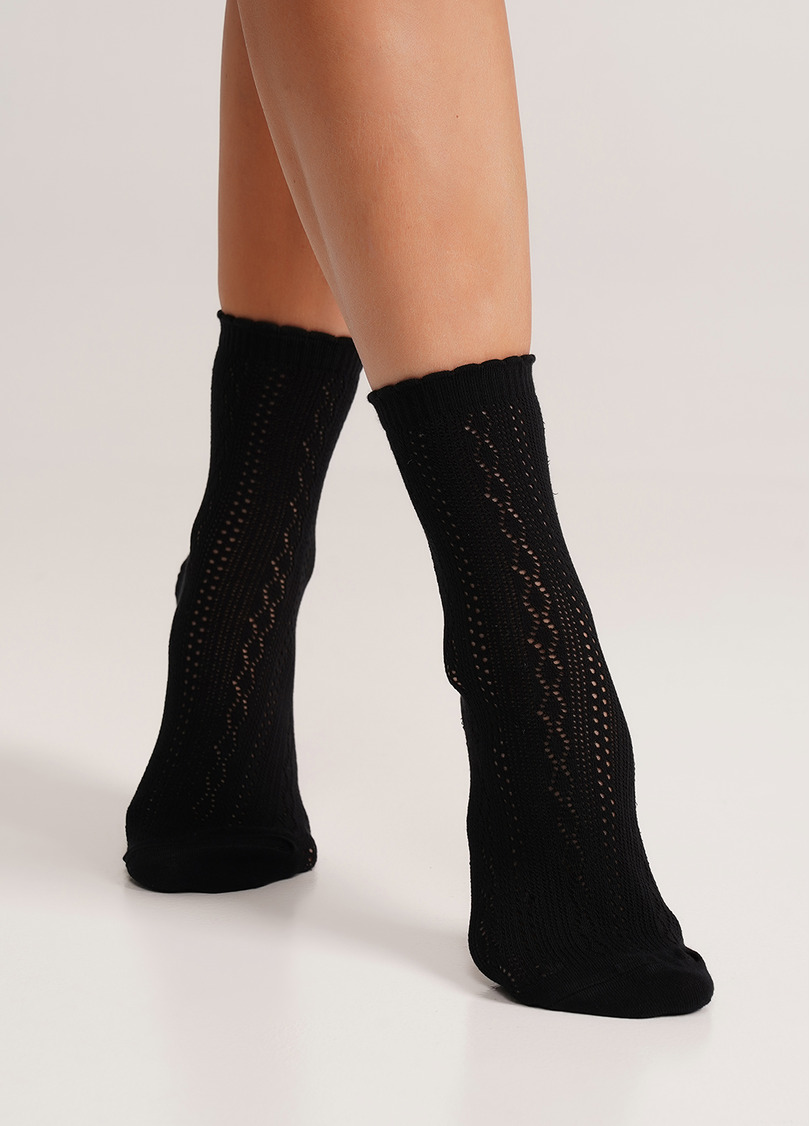 Носки высокие ажурные WS3 AIR 002 nero (черный)