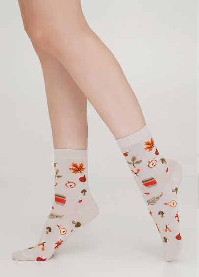 Жіночі шкарпетки з малюнками WS3 AUTUMN 004 moonlight (бежевий)