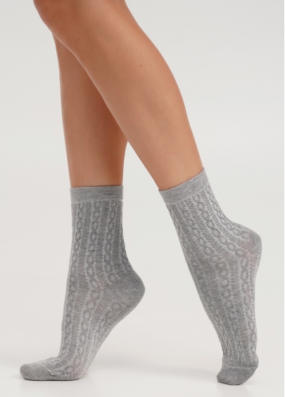 Шкарпетки високі з візерунком WS3 BACKGROUND 001 light grey melange (сірий)