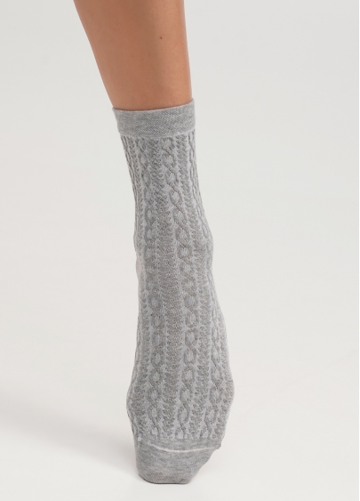 Шкарпетки високі з візерунком WS3 BACKGROUND 001 light grey melange (сірий)