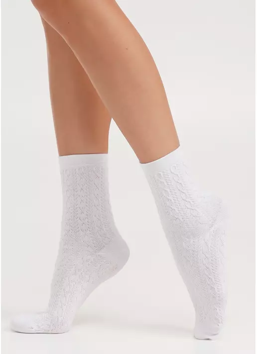 Носки высокие с узором WS3 BACKGROUND 001 white (белый)
