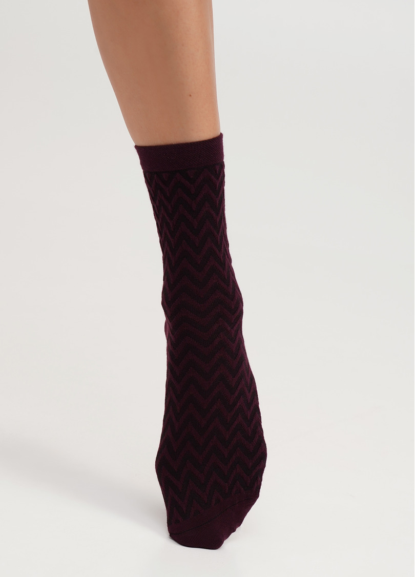 Шкарпетки високі в зігзаги WS3 BACKGROUND 002 vintage grape (фіолетовий)