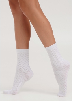 Шкарпетки високі в зігзаги WS3 BACKGROUND 002 white (білий)