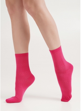 Високі шкарпетки з геометричним візерунком WS3 BACKGROUND 003 fucsia (рожевий)
