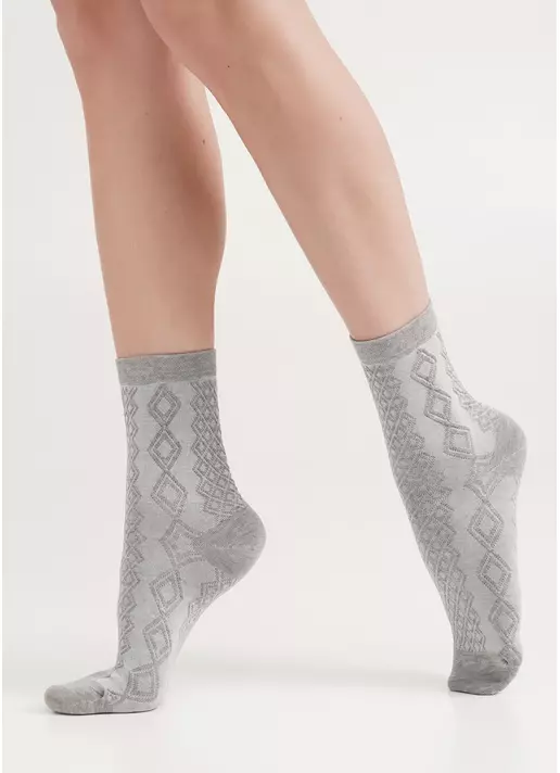 Високі шкарпетки з бавовни WS3 BACKGROUND 004 light grey melange (сірий)