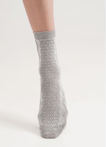 Високі шкарпетки з бавовни WS3 BACKGROUND 004 light grey melange (сірий)